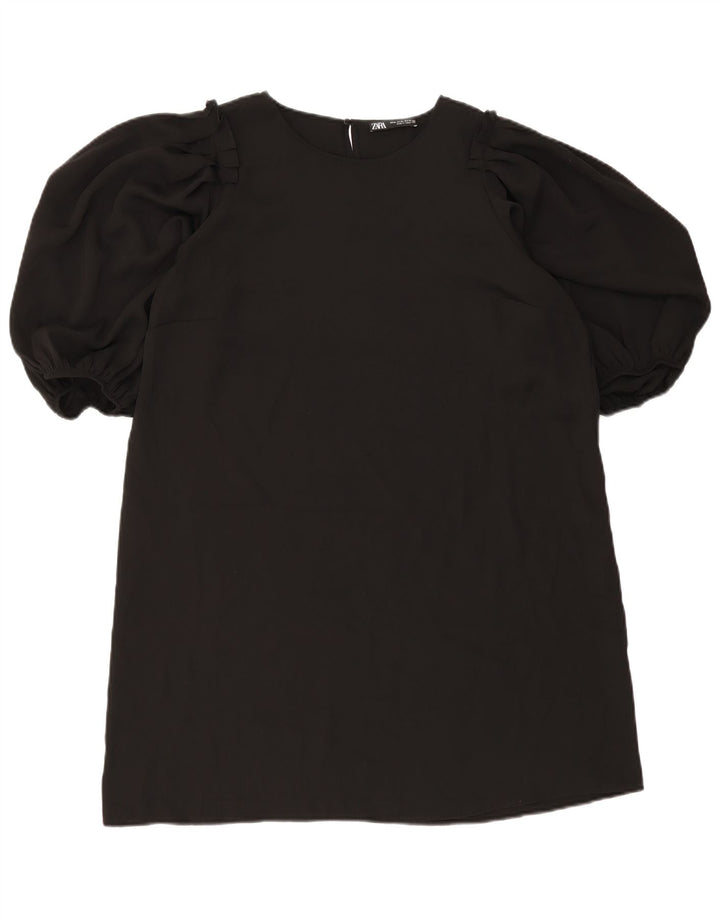 Zara Dame 3/4 ærme Skift Kjole UK 18 XL Sort