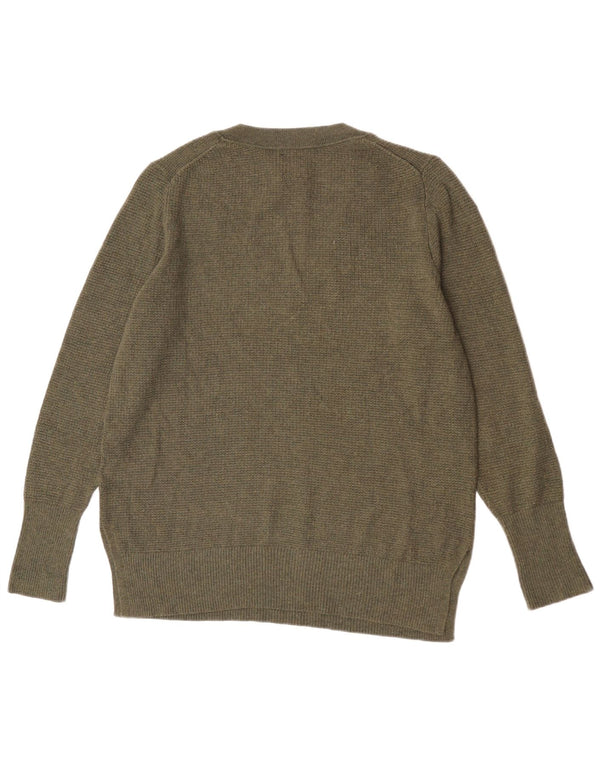 Gap Dame V-hals Jumper Sweater UK 16 Stor Khaki Nylon
