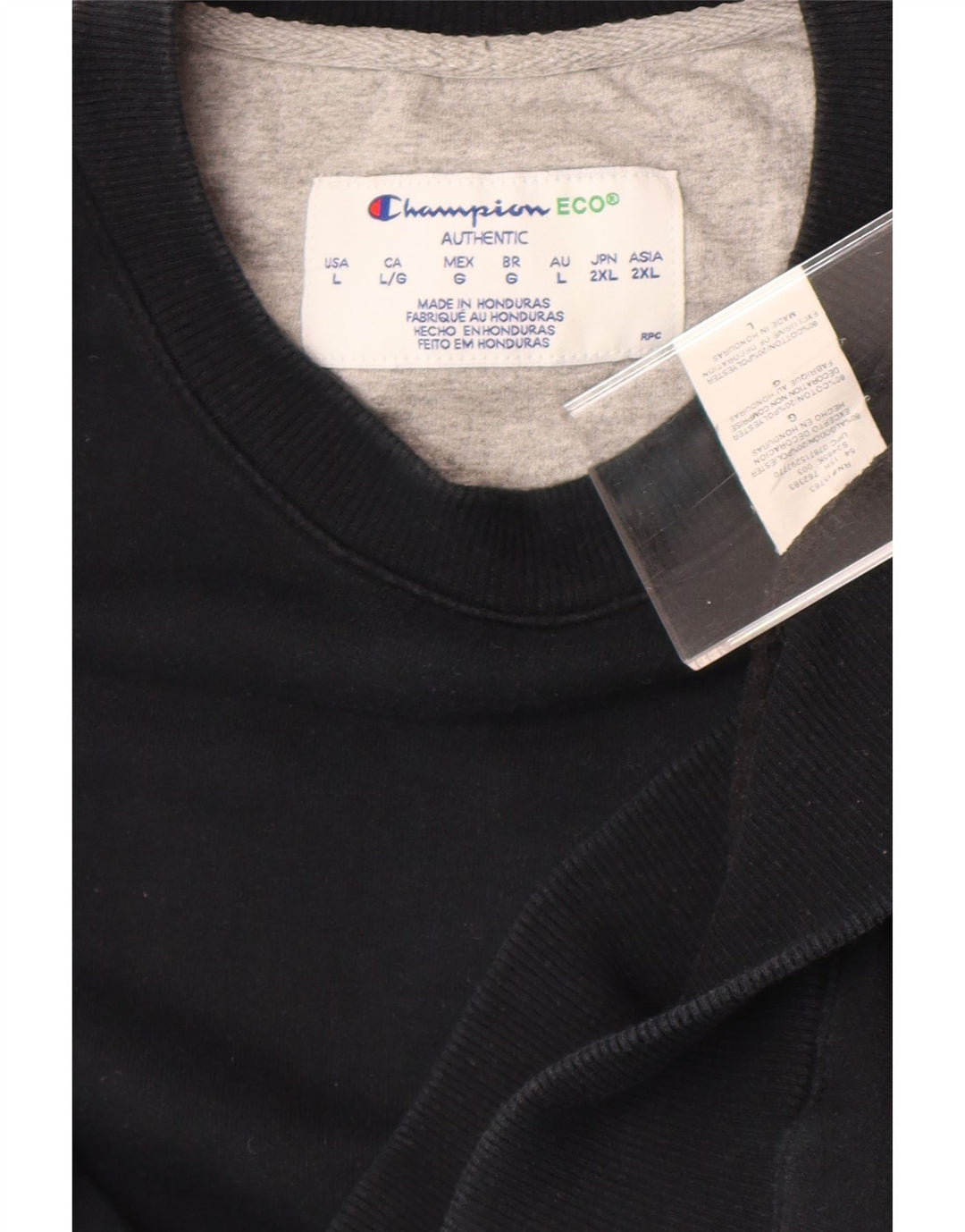 Champion Herre Sweatshirt Jumper Large Sort Bomuld
