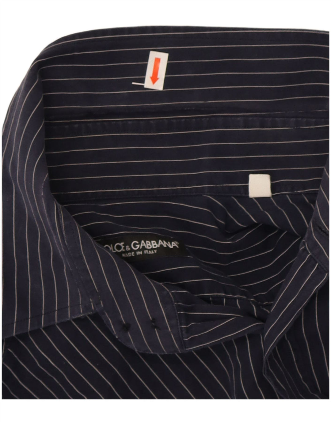 Dolce & Gabbana herreskjorte str. 40 15 3/4 Medium marineblå nålestribe