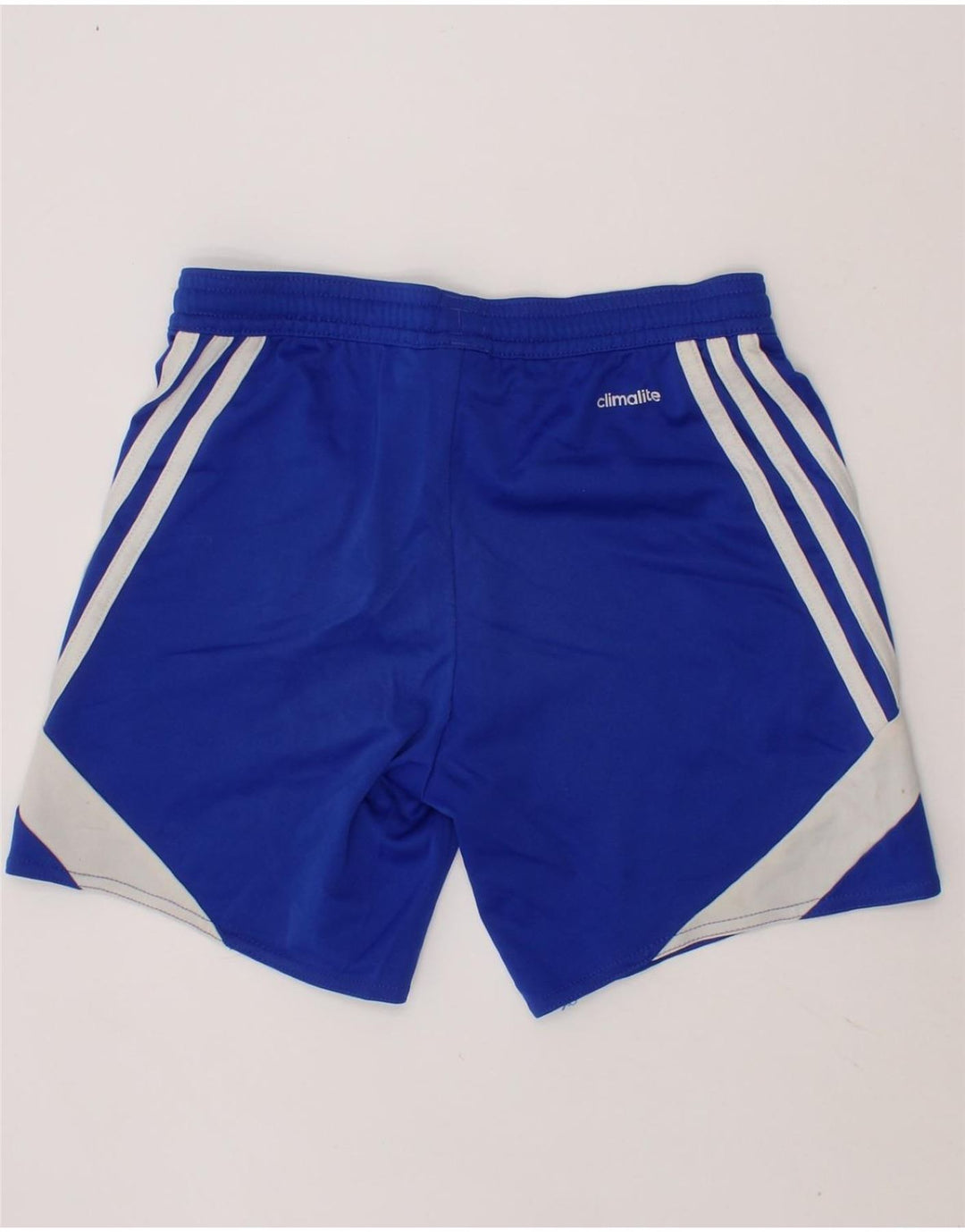 ADIDAS Boys Climalite Sport Shorts 7-8 Years Blue Colourblock Polyester Vintage Adidas and Second-Hand Adidas from Messina Hembry 