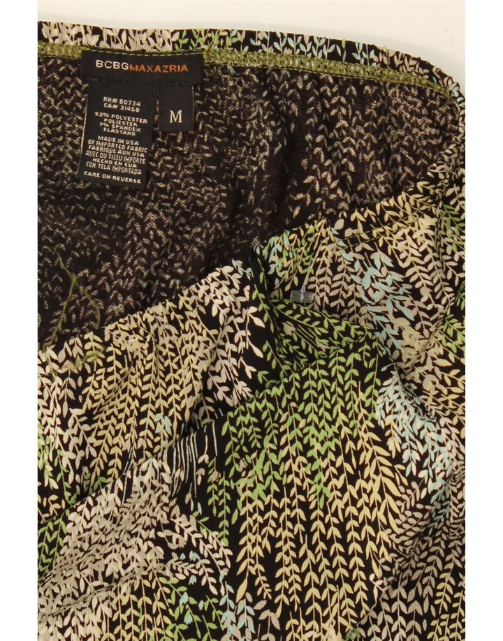 BCBGMAXAZRIA Womens A-Line Skirt Medium W30 Green Floral Polyester Vintage BCBGMAXAZRIA and Second-Hand BCBGMAXAZRIA from Messina Hembry 