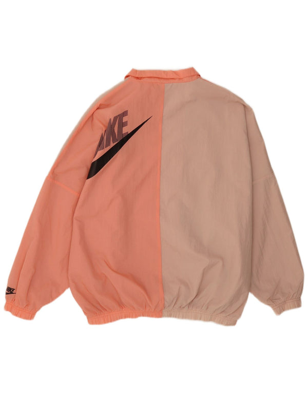 Nike Mens Graphic Oversized Tracksuit Top Jacket Medium Pink Colourblock
