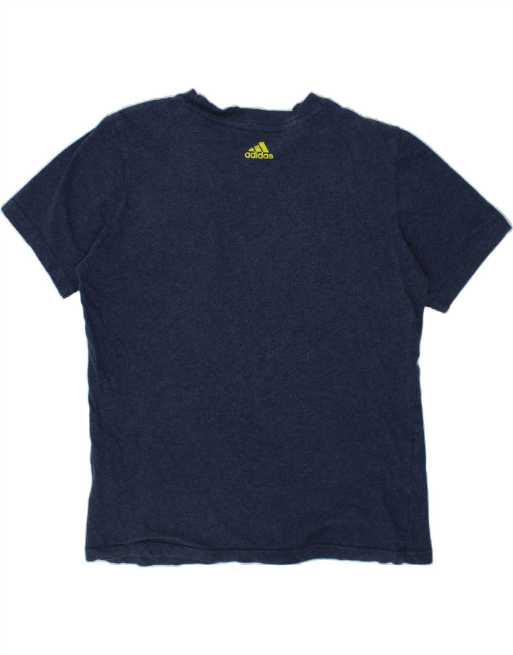 ADIDAS Boys Graphic T-Shirt Top 11-12 Years Navy Blue Vintage Adidas and Second-Hand Adidas from Messina Hembry 
