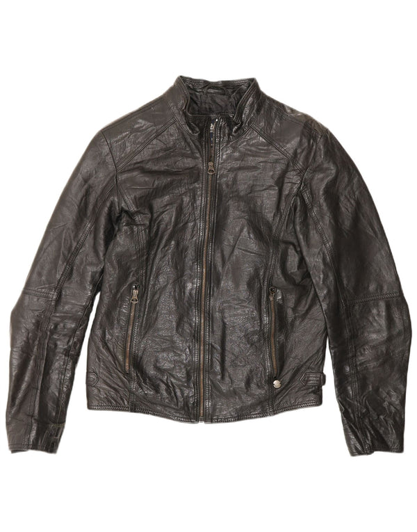 Rifle Dame Læder Racer Jakke Uk 14 Medium Sort