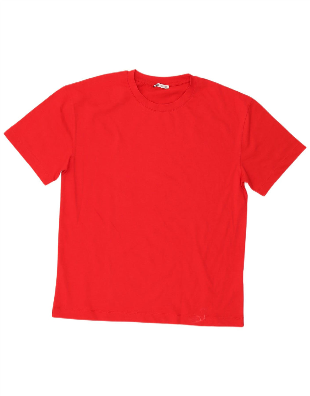 Zara Herre T-Shirt Top Stor Rød Bomuld