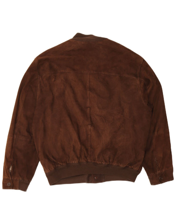 Vintage herre ruskind bomberjakke EU 52 XL Brun