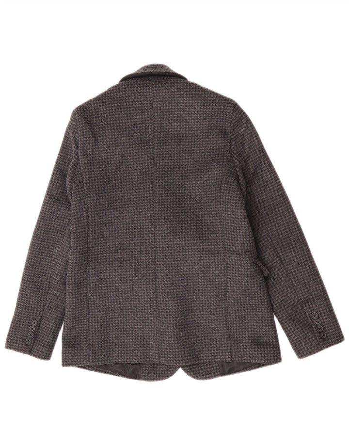 Abercrombie & Fitch Dame 1-knaps blazerjakke UK 6 XS Grå Houndstooth