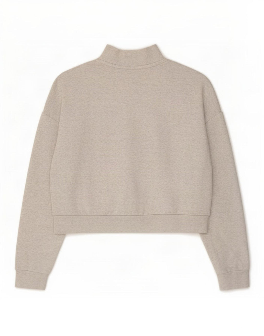 Nike Dame Oversized Crop Zip Neck Sweatshirt Jumper UK 14 Medium Grey