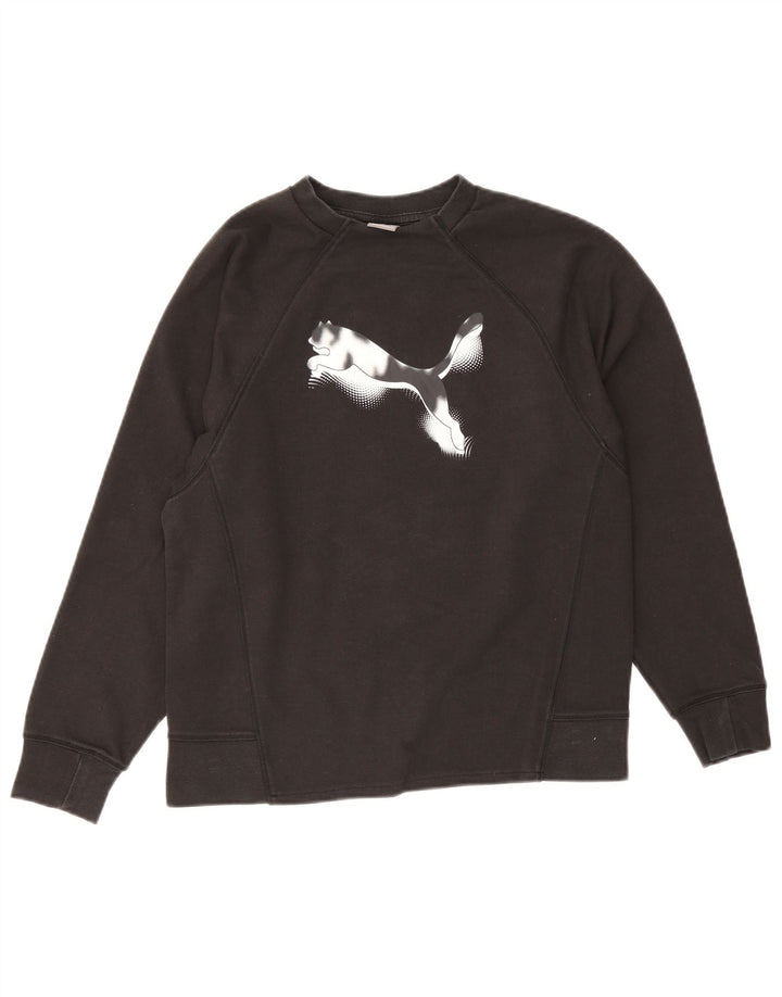 Puma Graphic Sweatshirt Jumper UK 10 Small Black