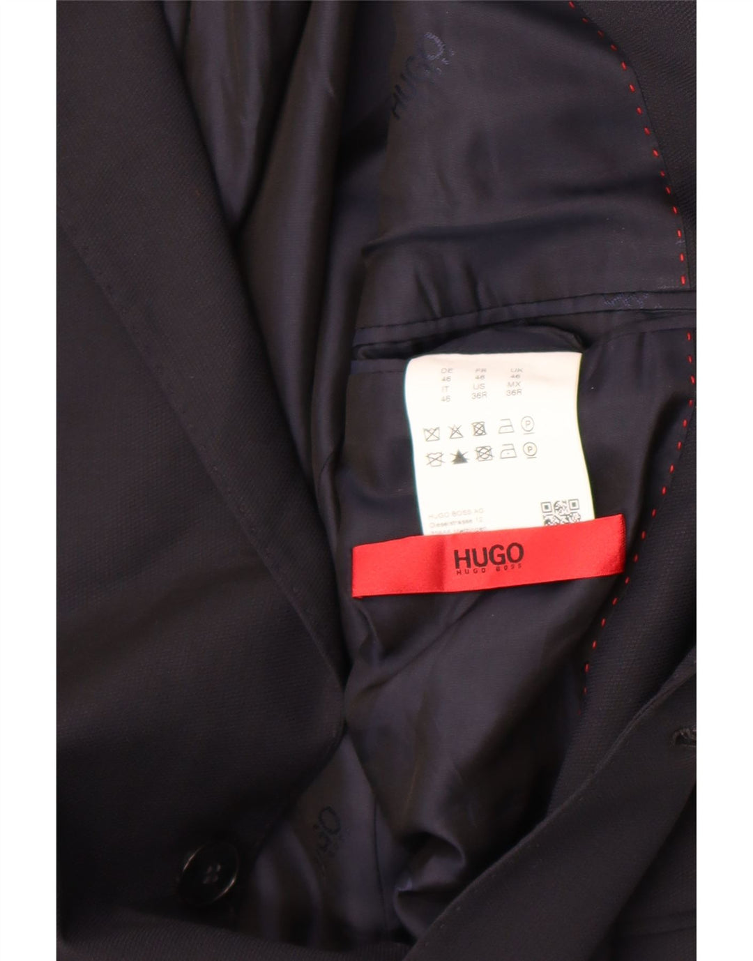 Hugo Boss Herre 2-knaps blazerjakke UK 46 Small Navy Blue Viscose