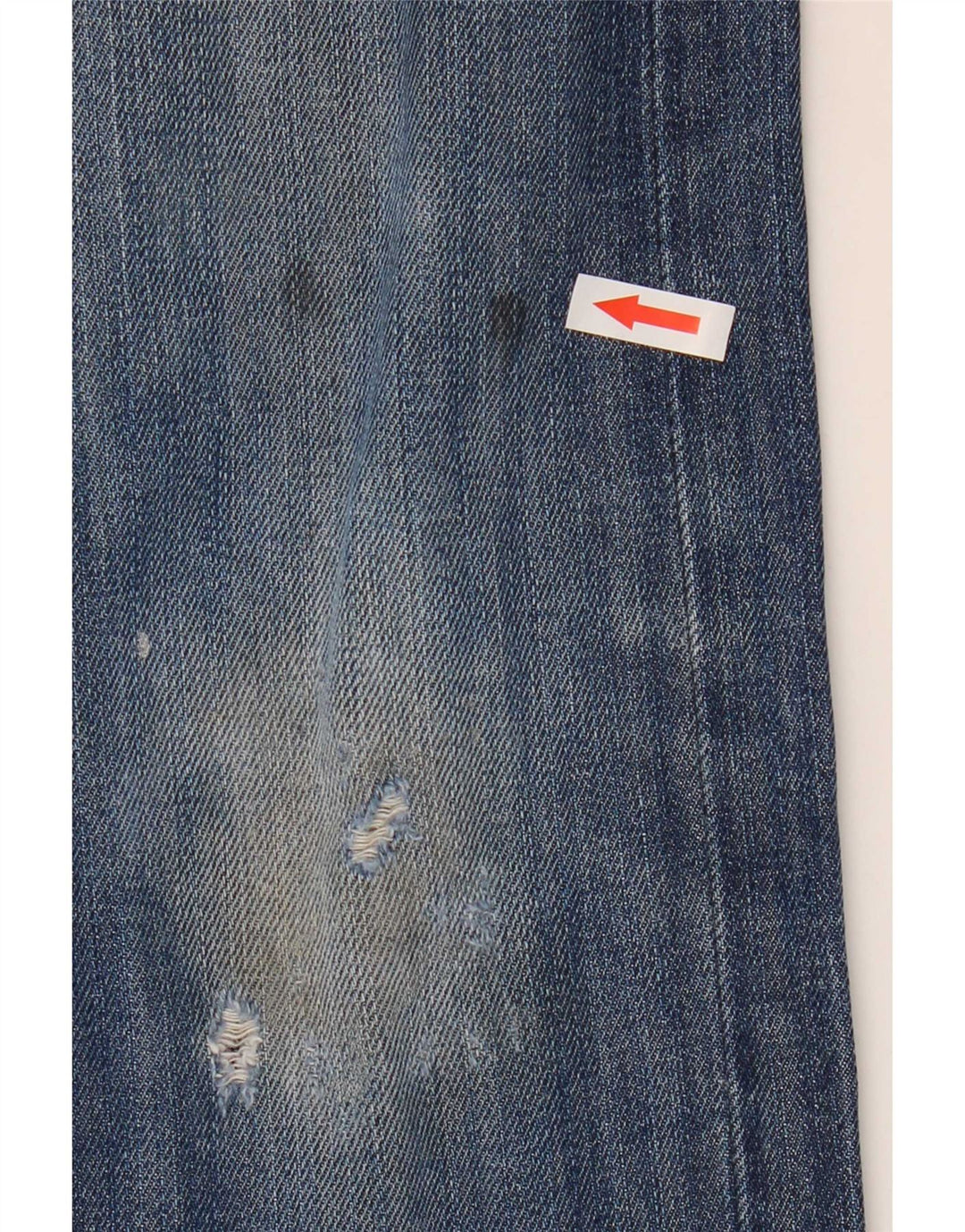 Lee Mens Zed Distressed Straight Jeans W32 L32 Blå Bomuld