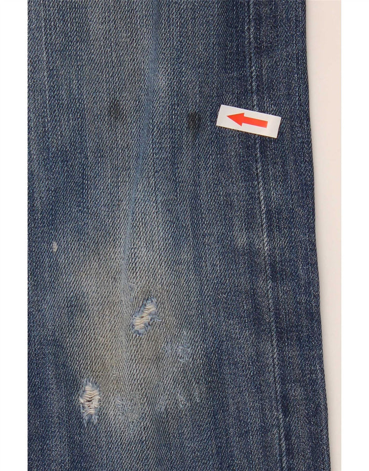 Lee Mens Zed Distressed Straight Jeans W32 L32 Blå Bomuld