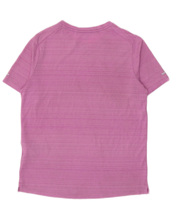 Nike drenge Dri Fit grafisk T-shirt top 13-14 år XL lilla nålestribe