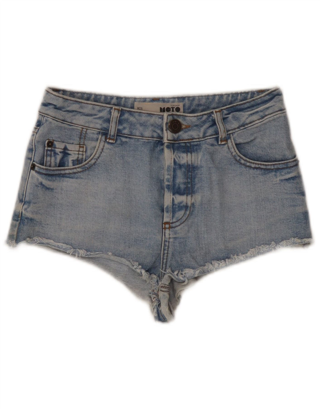 Topshop Dame Denim Shorts W26 Små Blå Bomuld