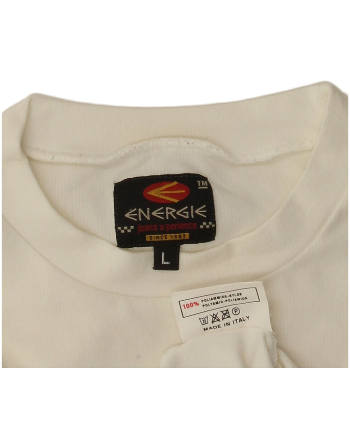 Energie Dame T-Shirt Top Stor Hvid Polyamid