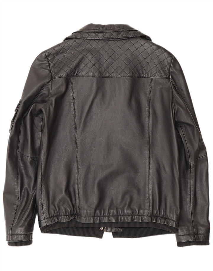 Lee Womens Cooper Læderjakke UK 12 Medium Sort