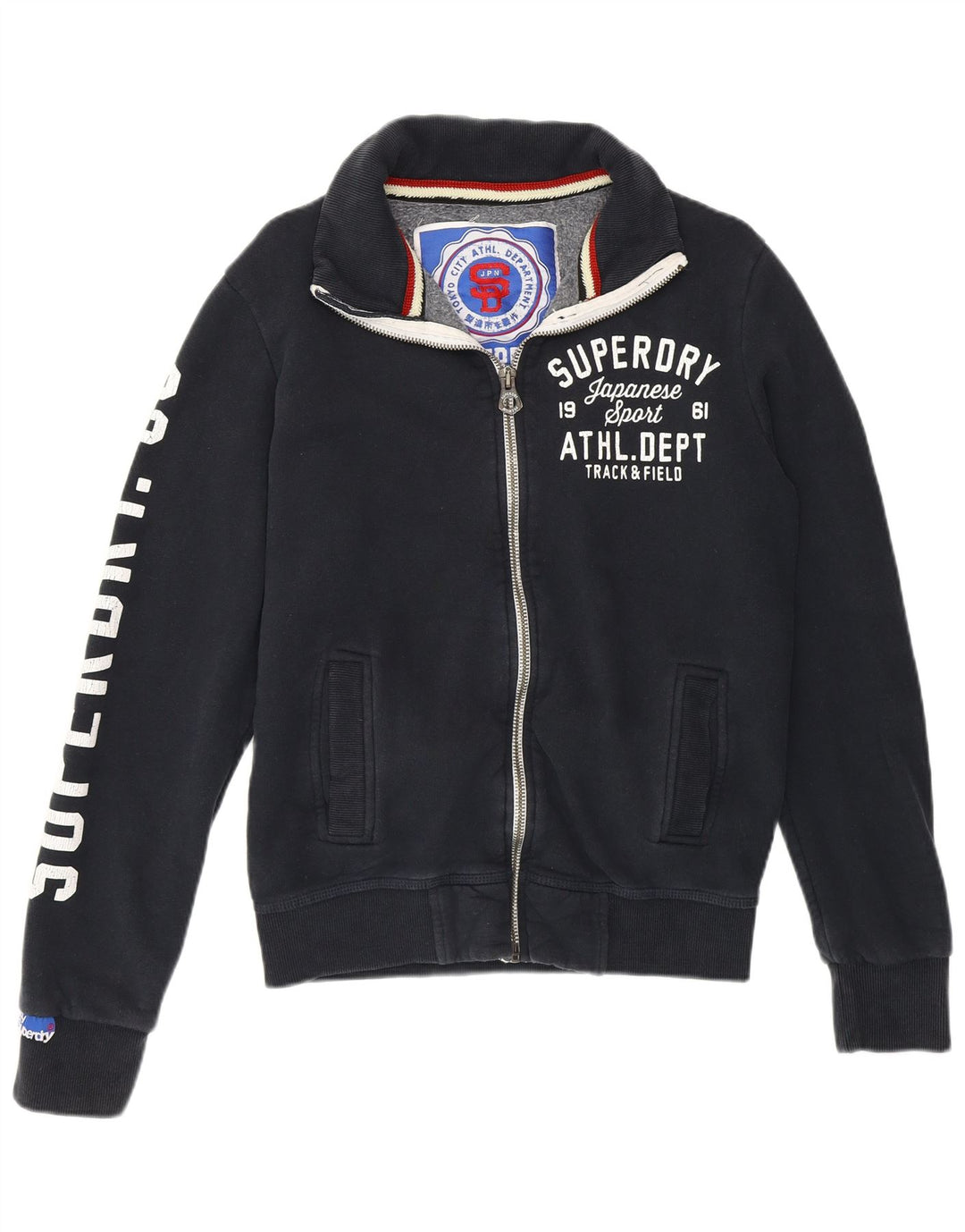 SUPERDRY Grafisk sweatshirt til mænd, lille marineblå bomuld