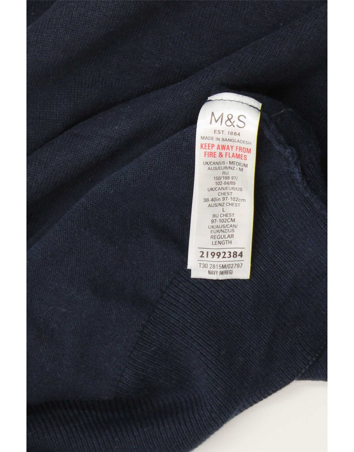 Marks & Spencer Herre sweater med rund hals, medium marineblå bomuld