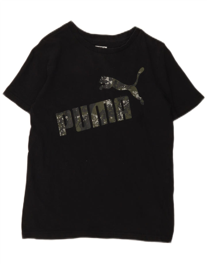 PUMA Piger Grafisk T-Shirt Top 10-11 År Medium Sort