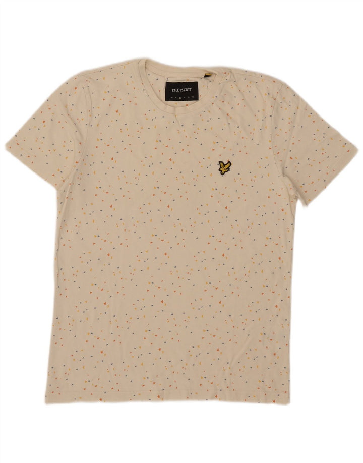 Lyle & Scott Herre T-shirt Medium Off White Plettet bomuld