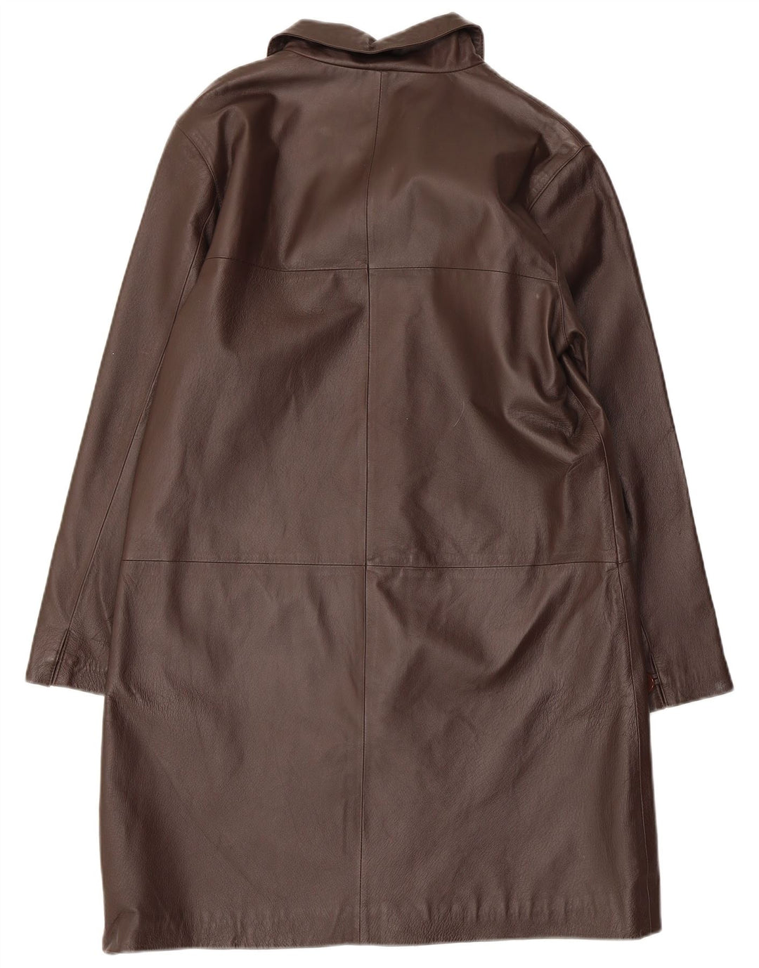 MILAN Dame Læderfrakke UK 14 Stor Brun Læder