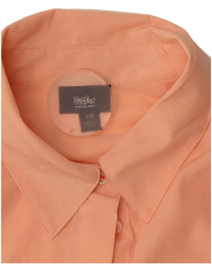 Mossimo Dame Skjorte Bluse UK 16 Stor Orange Polyester