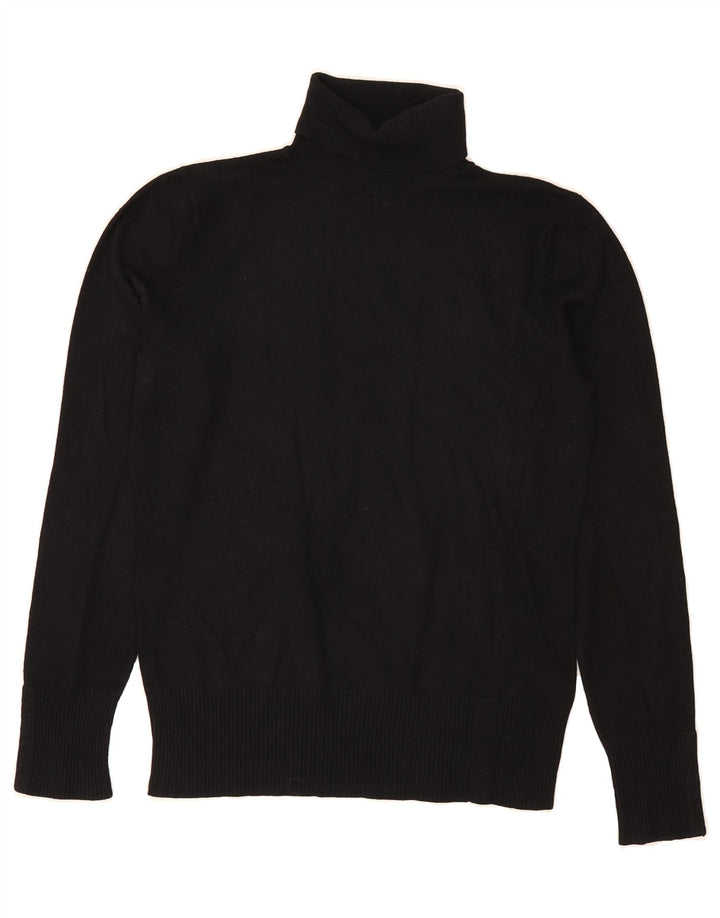 JOHN LEWIS Womens Roll Neck Jumper Sweater UK 12 Medium Black Viscose Vintage John Lewis and Second-Hand John Lewis from Messina Hembry 