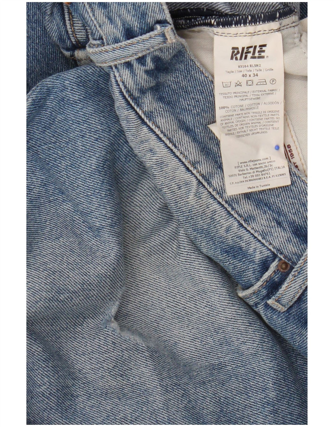 Rifle Herre Slim Jeans W40 L34 Blå Bomuld