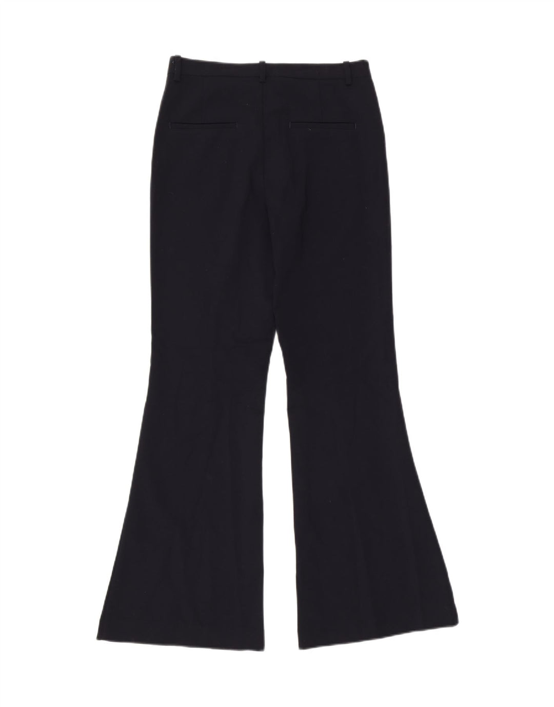 Zara Dame Flare Casual Bukser Small W26 L32 Navy Blue Polyester