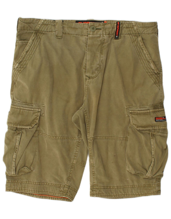 SUPERDRY Cargo Shorts til mænd W34 Large Khaki Bomuld