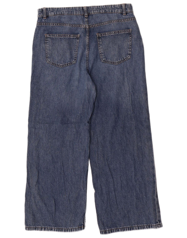 Marks & Spencer Kvinder Højtaljede Brede Ben Jeans UK 12 Medium W32 L26 Blå