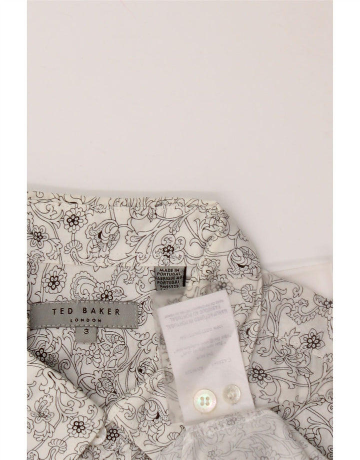 TED BAKER Herreskjorte str. 3 Medium Hvid blomstret bomuld