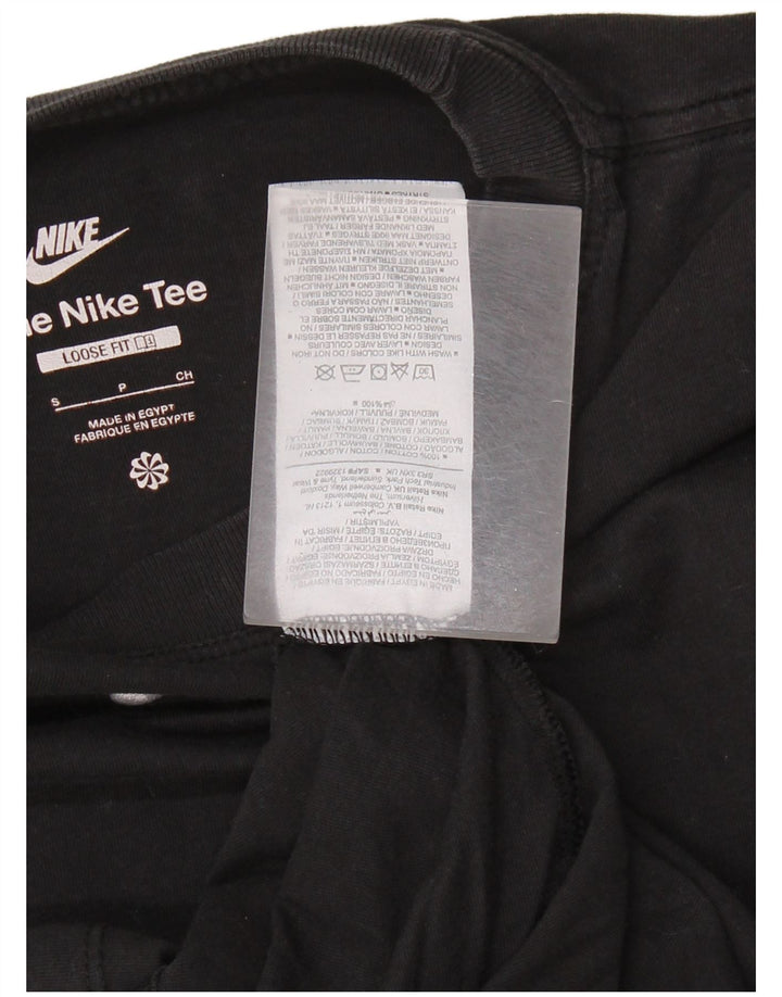 NIKE Herre Loose Fit T-shirt Top Lille sort bomuld