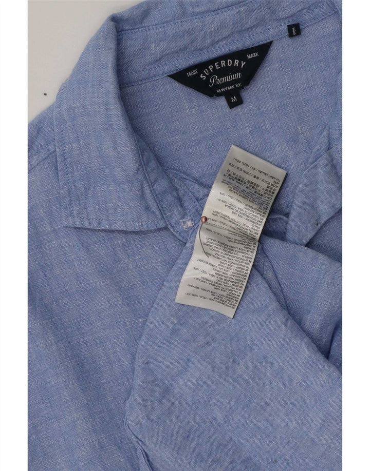 Superdry Herreskjorte Medium Blue Flecked Linen