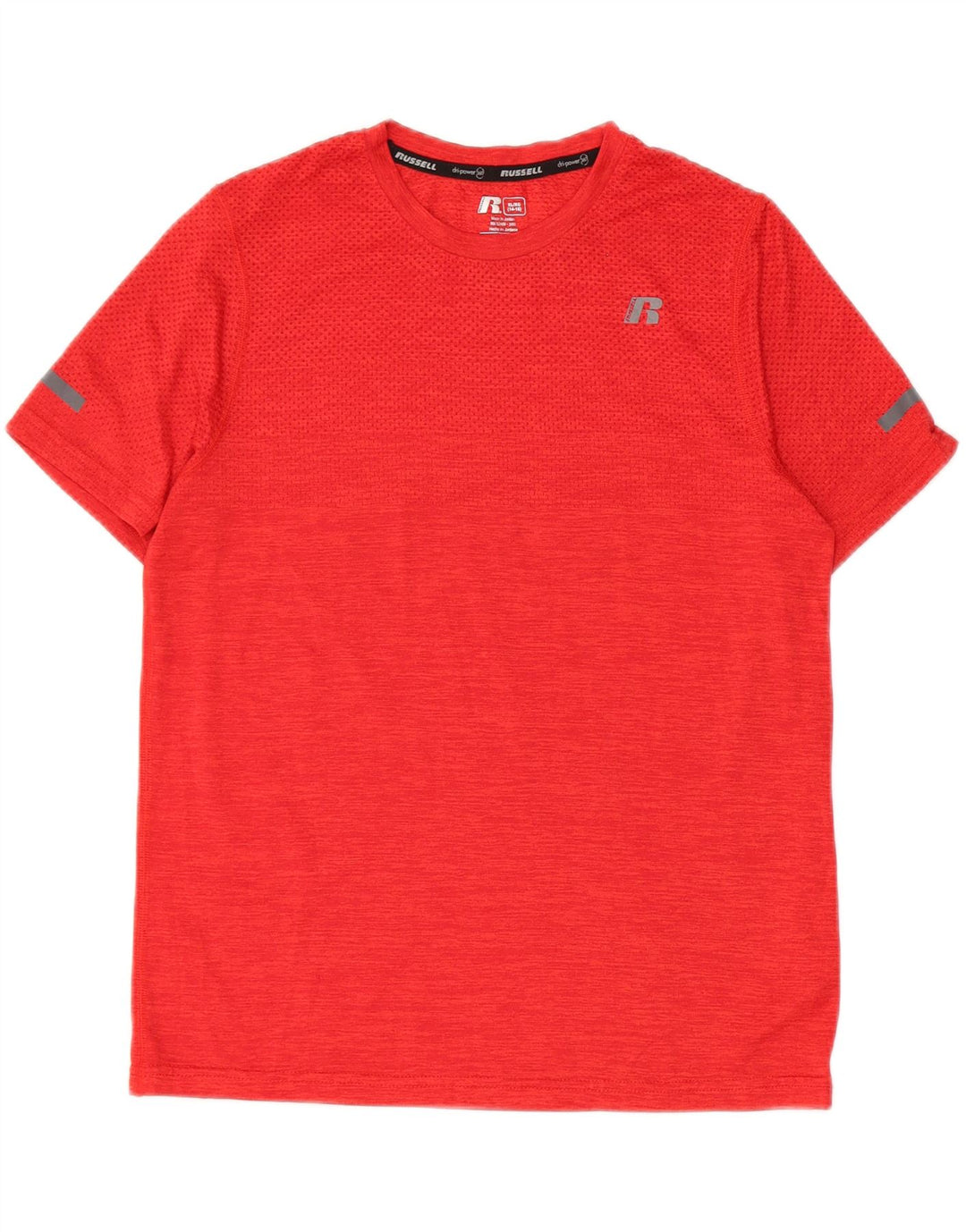 RUSSELL ATHLETIC Drenge Dri-Power T-Shirt Top 14-15 år XL Rød Flecked