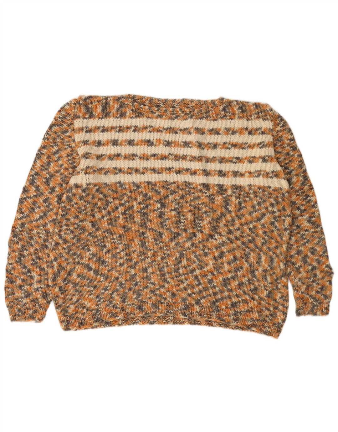 VINTAGE Dame Oversized Boat Neck Jumper Sweater UK 12 Medium Beige