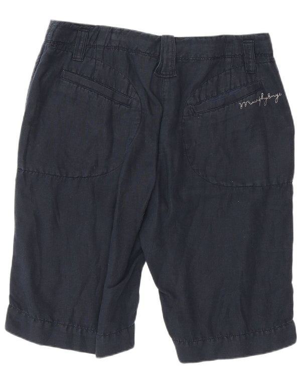 Murphy & Nye Herre Chino Shorts W33 Medium Navy Blue Linen