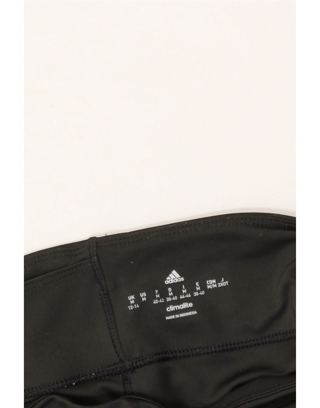 ADIDAS Womens Climalite Leggings UK 12/14 Medium  Black Striped Polyester Vintage Adidas and Second-Hand Adidas from Messina Hembry 