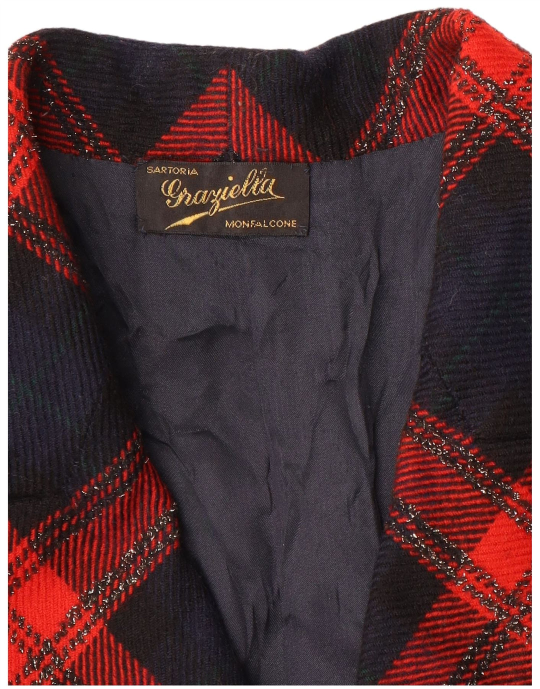 Graziella Dame 2 Button Blazer Jacket UK 16 Large Red Check