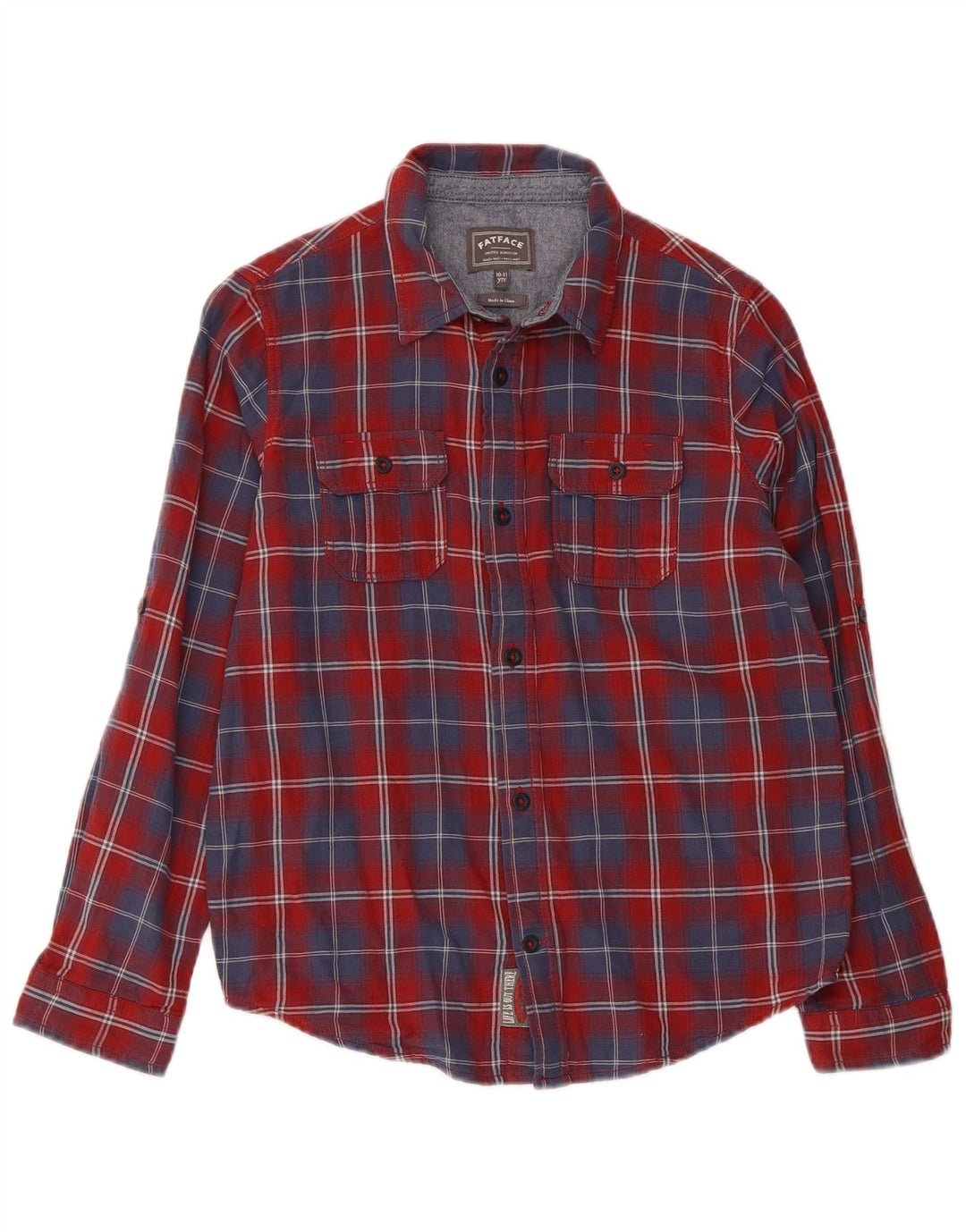 Fat Face drenge flannel skjorte 10-11 år rød ternet bomuld