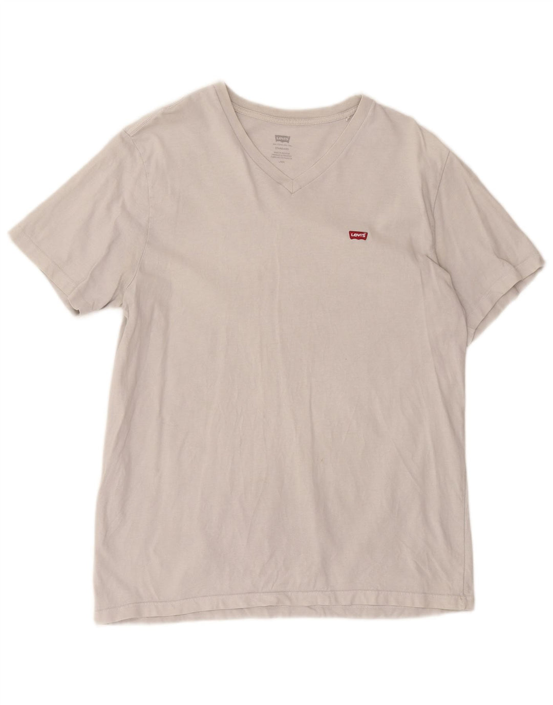 Levi's Herre Standard T-Shirt Top Stor Hvid Bomuld