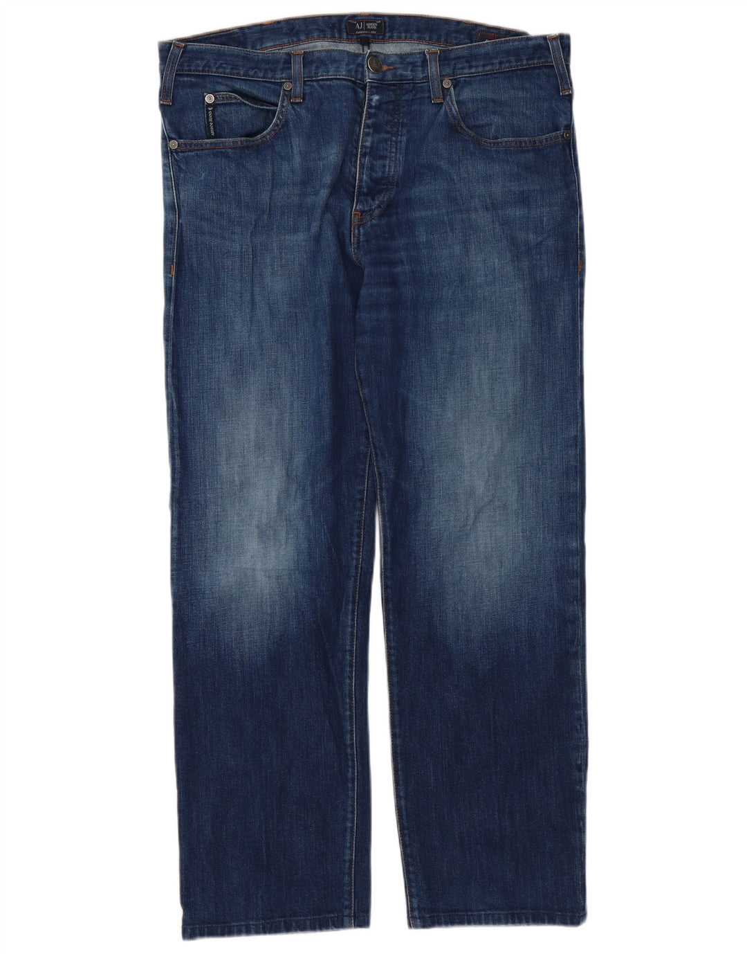 Armani Herre Regular Straight Jeans W36 L30 Blå Bomuld