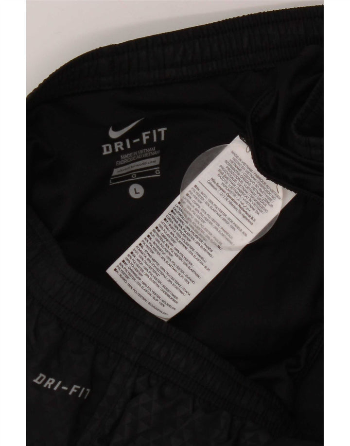 Nike Dame Dri Fit Sport Shorts UK 16 Large Sort Geometrisk Polyester
