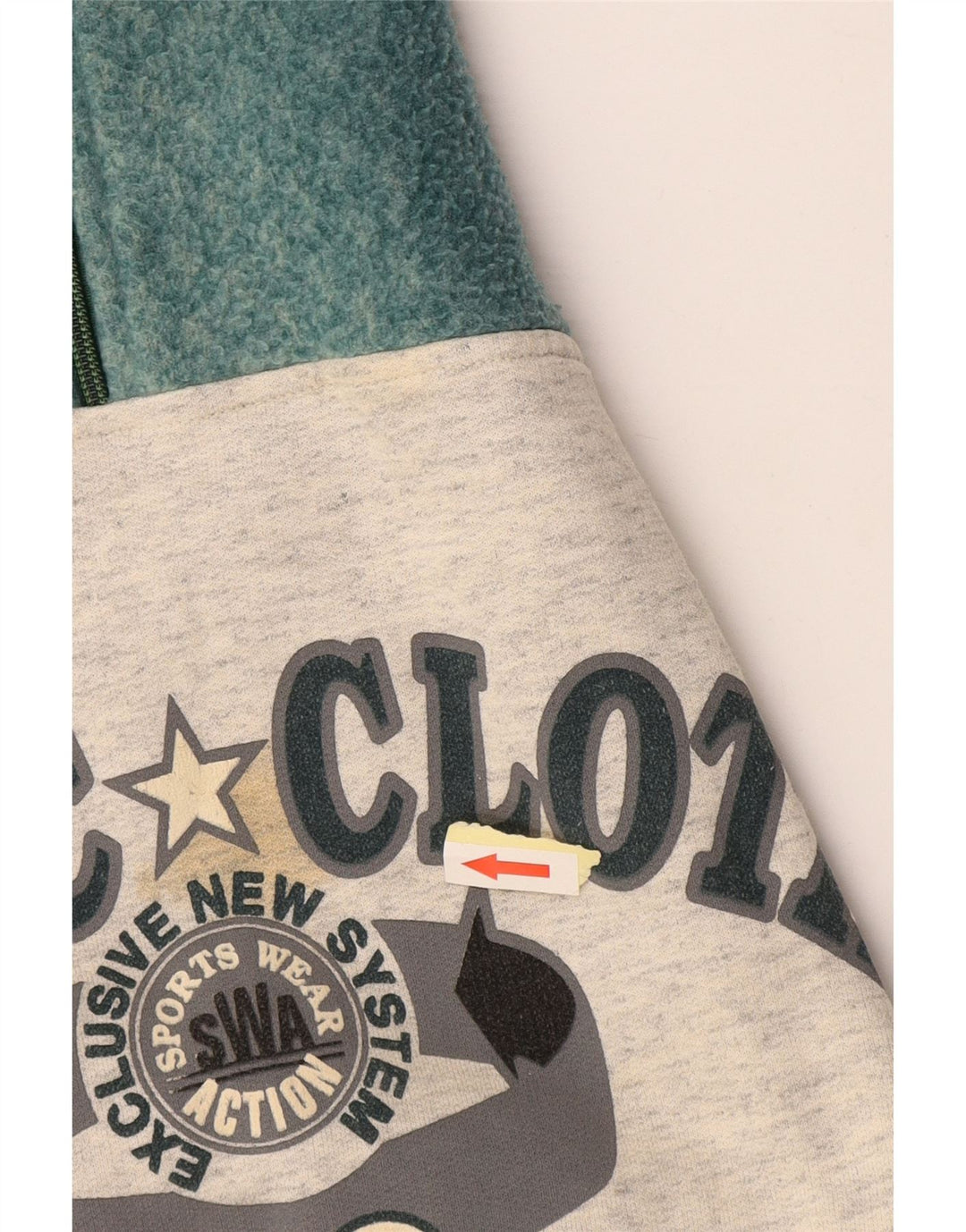 EXTE Herre grafisk zip-hals sweatshirt jumper stor grå farveblok