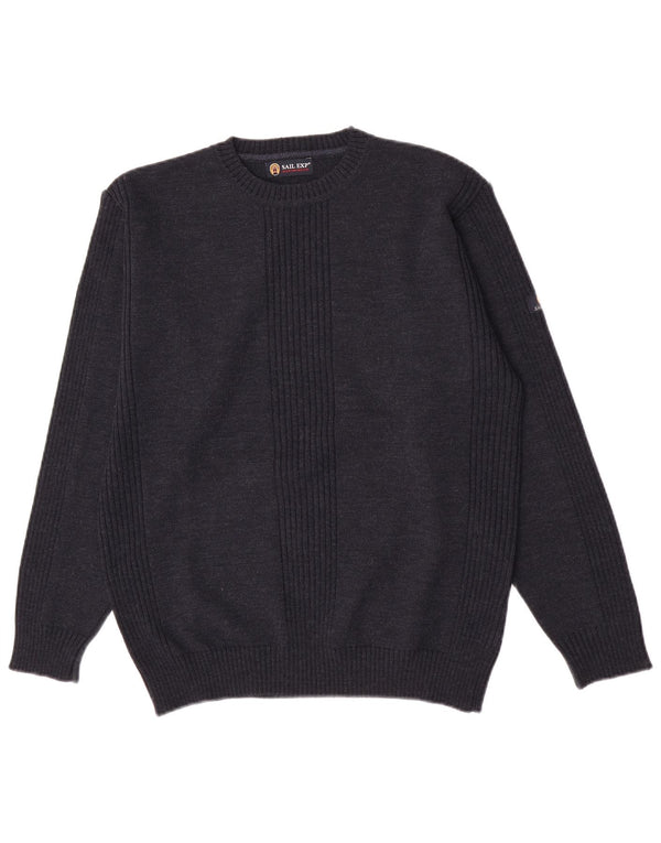 Sail Exp Herre Crew Neck Jumper Sweater IT 50 Medium Navy Blue Wool