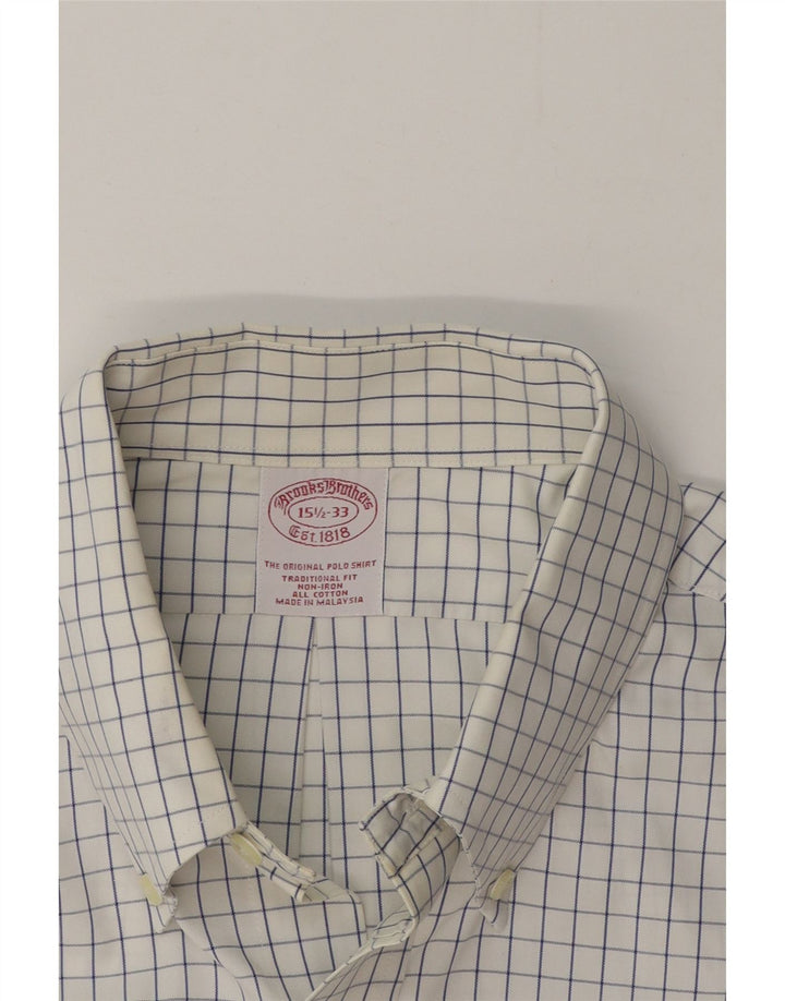 Brooks Brothers Herre Traditional Fit skjorte størrelse 15 1/2 Medium White Check