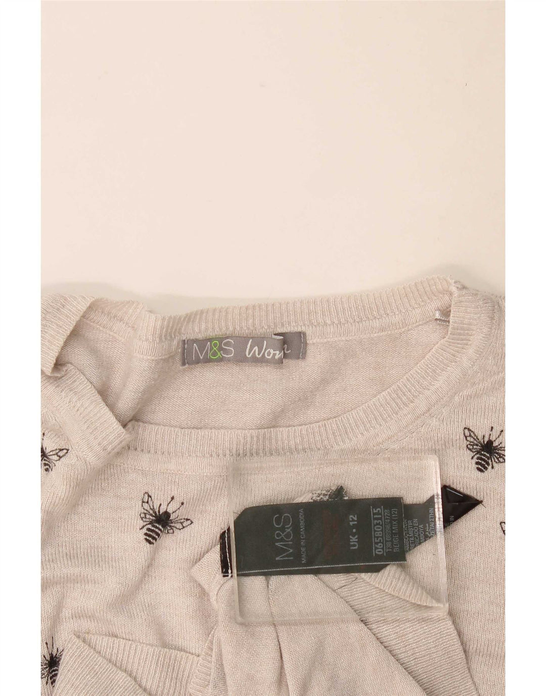 Marks & Spencer Dame Boat Neck Jumper Sweater UK 12 Medium Grey