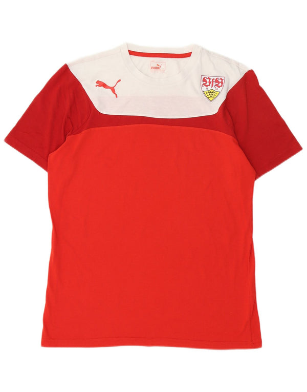 Puma drenge grafisk t-shirt top 15-16 år 2XL rød farveblok bomuld
