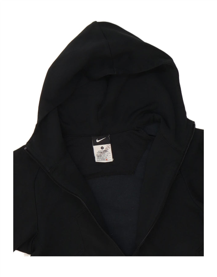 NIKE Boys Zip Hoodie Sweater 8-9 Years Small Black Polyester Vintage Nike and Second-Hand Nike from Messina Hembry 